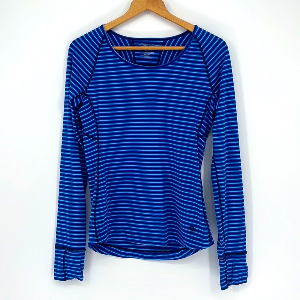 Mountain Hardware Butterlicious Striped Crew Long Sleeve Top Blue Medium